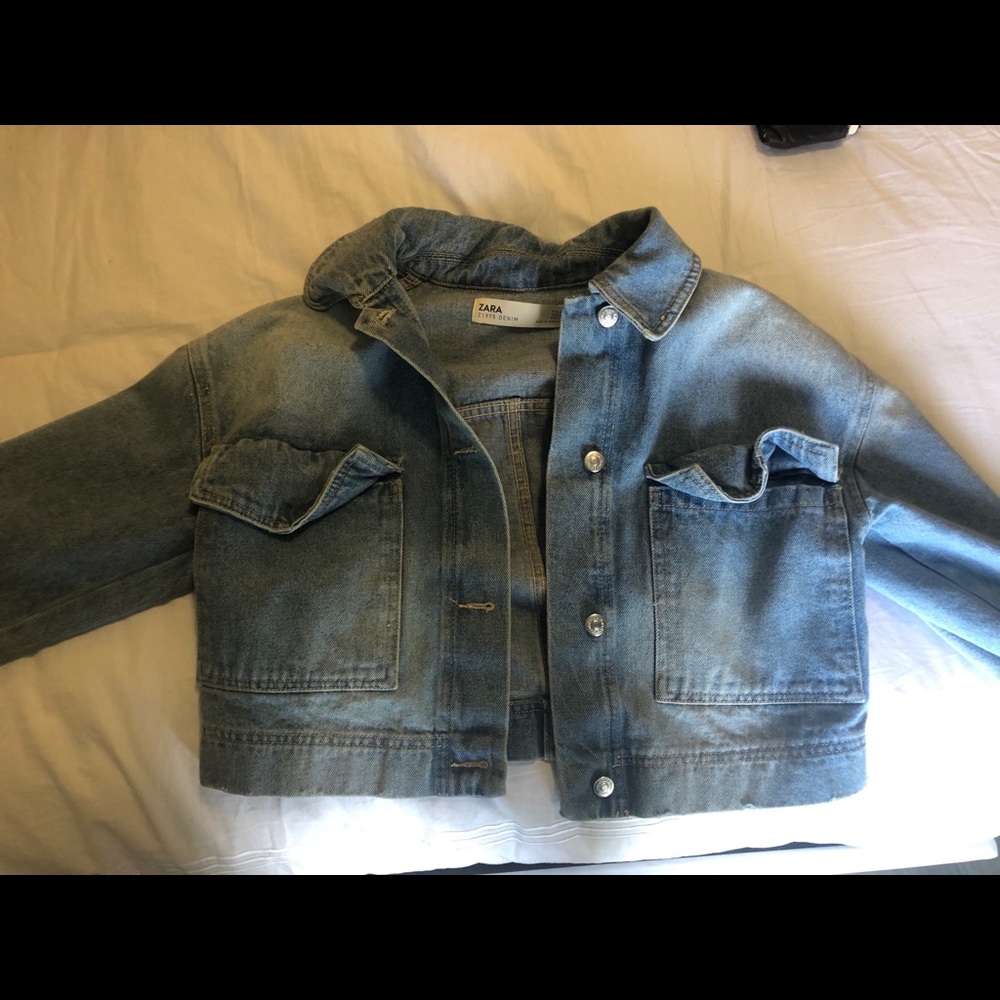 Zara cropped denim jacket
